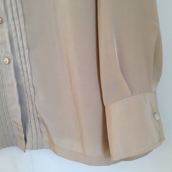 Renato Belestra Micro Crepe Bisque Pintuck Button Down Cufflink Dress Shirt - Picture 6 of 16